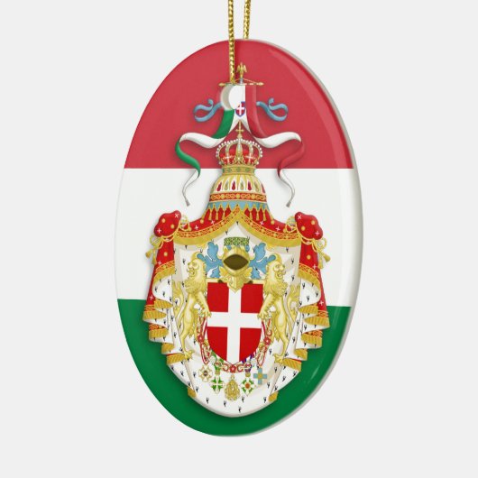 Italiaanse vlag met insignes van het Koninkrijk It Keramisch Ornament (Links)