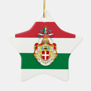 Italiaanse vlag met insignes van het Koninkrijk It Keramisch Ornament
