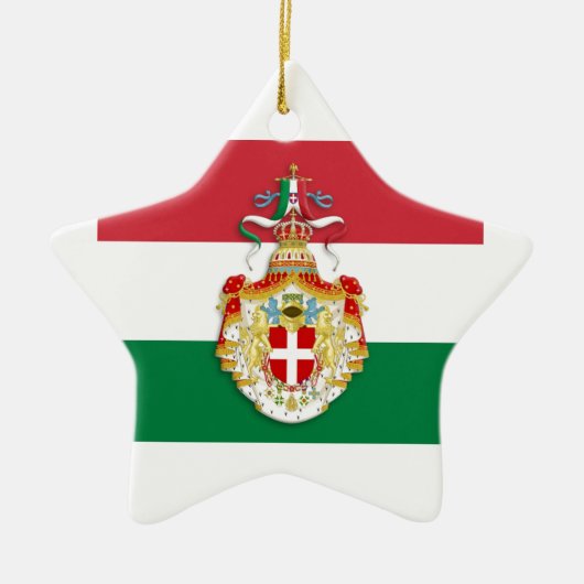 Italiaanse vlag met insignes van het Koninkrijk It Keramisch Ornament (Voorkant)