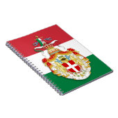 Italiaanse vlag met insignes van het Koninkrijk It Notitieboek (Rechterzijde)