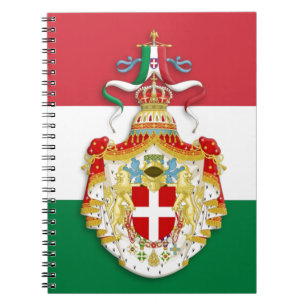 Italiaanse vlag met insignes van het Koninkrijk It Notitieboek