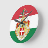 Italiaanse vlag met insignes van het Koninkrijk It Ronde Klok (Hoek)