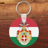 Italiaanse vlag met insignes van het Koninkrijk It Sleutelhanger (Voorkant)