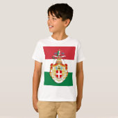 Italiaanse vlag met insignes van het Koninkrijk It T-shirt (Voorkant volledig)