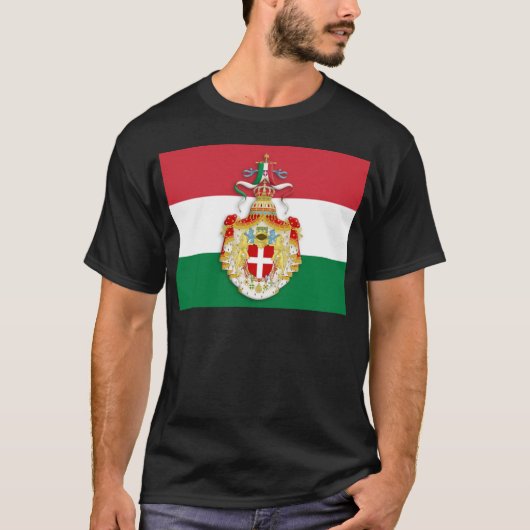 Italiaanse vlag met insignes van het Koninkrijk It T-shirt (Voorkant)