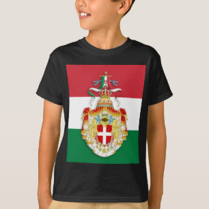 Italiaanse vlag met insignes van het Koninkrijk It T-shirt