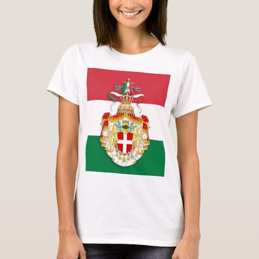 Italiaanse vlag met insignes van het Koninkrijk It T-shirt (Voorkant)
