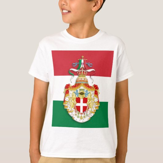 Italiaanse vlag met insignes van het Koninkrijk It T-shirt (Voorkant)