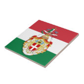 Italiaanse vlag met insignes van het Koninkrijk It Tegeltje (Zijkant)