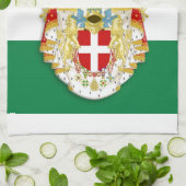Italiaanse vlag met insignes van het Koninkrijk It Theedoek (Gevouwen)