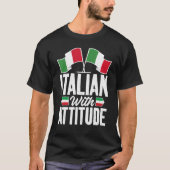 Italiaanse vlag met Italiaanse standplaats T-shirt (Voorkant)