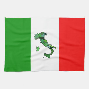 Italiaanse vlag met kaart van Italië Theedoek