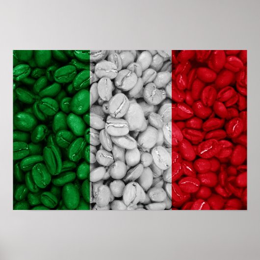 Italiaanse vlag met koffie poster (Voorkant)