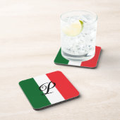 Italiaanse vlag met monogram bier onderzetter (Rechterzijde)