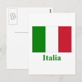 Italiaanse vlag met naam in het Italiaans Briefkaart (Voorkant / Achterkant)