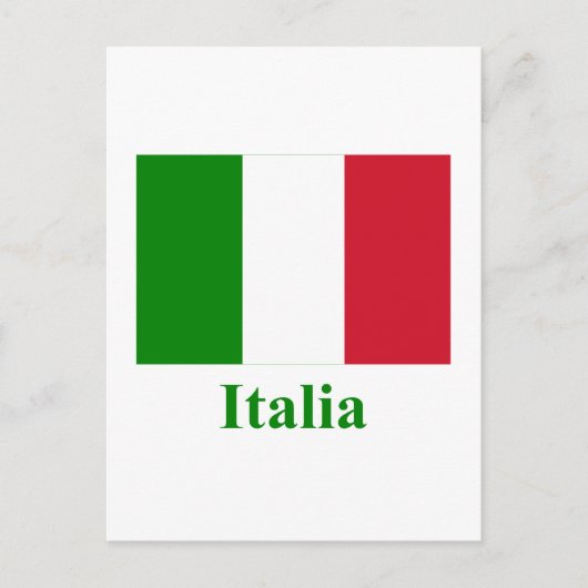 Italiaanse vlag met naam in het Italiaans Briefkaart (Voorkant)