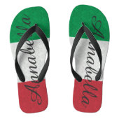 Italiaanse vlag met persoonlijke Damask Teenslippers (Voetbed)