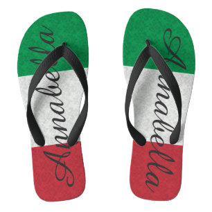 Italiaanse vlag met persoonlijke Damask Teenslippers
