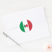 Italiaanse vlag met rood hart - mode/sportfans ronde sticker (Envelop)
