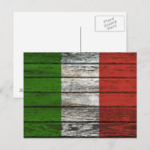 Italiaanse vlag met ruw houtachtig effect briefkaart (Voorkant / Achterkant)