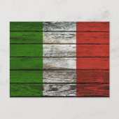 Italiaanse vlag met ruw houtachtig effect briefkaart (Voorkant)