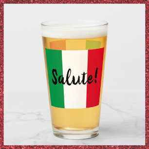 Italiaanse vlag met Salute Greeting Glas