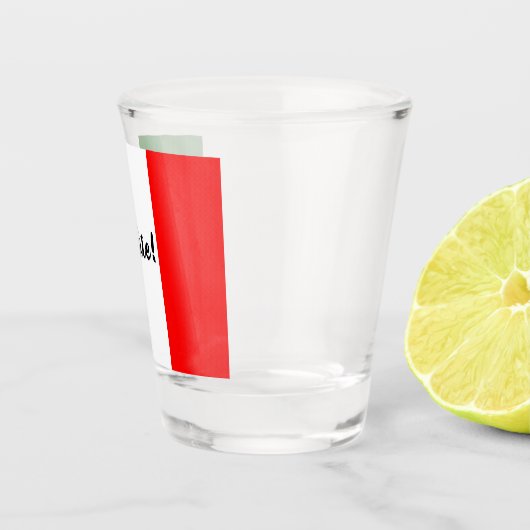 Italiaanse vlag met Salute Greeting Red White Shot Glas (Rechts)