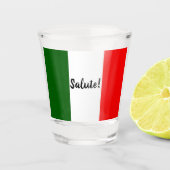 Italiaanse vlag met Salute Greeting Red White Shot Glas (Voorkant)