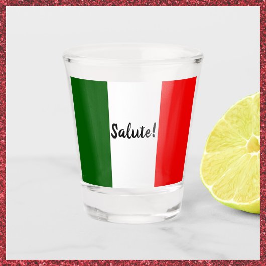 Italiaanse vlag met Salute Greeting Red White Shot Glas