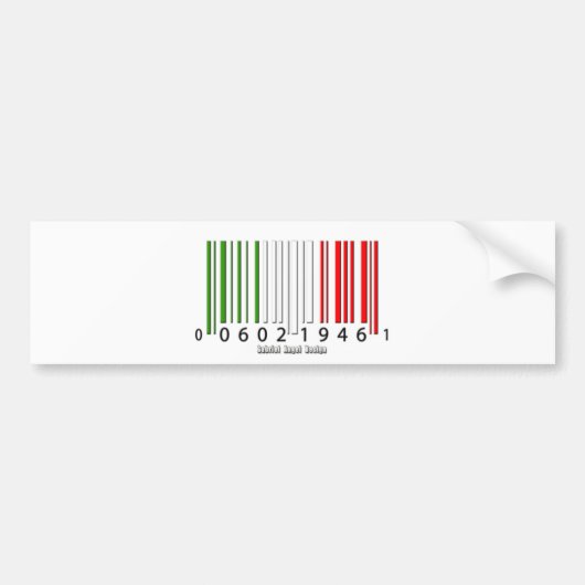 Italiaanse vlag met streepjescode bumpersticker (Voorkant)