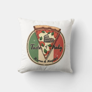 Italiaanse vlag met vintage Rome & Napolitaanse pi Kussen