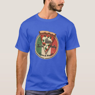 Italiaanse vlag met vintage Rome & Napolitaanse pi T-shirt