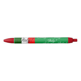 Italiaanse vlag met vlagkleuren & witte elegante t zwarte inkt pen