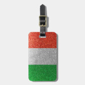 Italiaanse vlag Milaan Bling Glitter Mode Italië Bagagelabel (Voorkant verticaal)