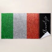 Italiaanse vlag Milaan Glitter Summer Party Strandlaken (Voorkant)