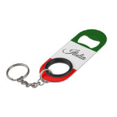 Italiaanse vlag mini flessenopener (Voorkant Gekanteld)