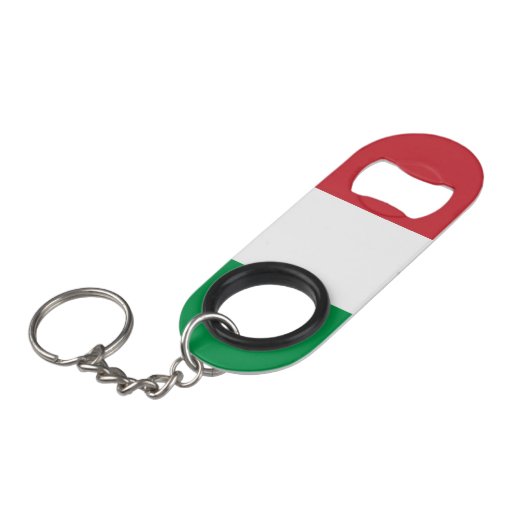 Italiaanse vlag mini flessenopener (Voorkant Gekanteld)