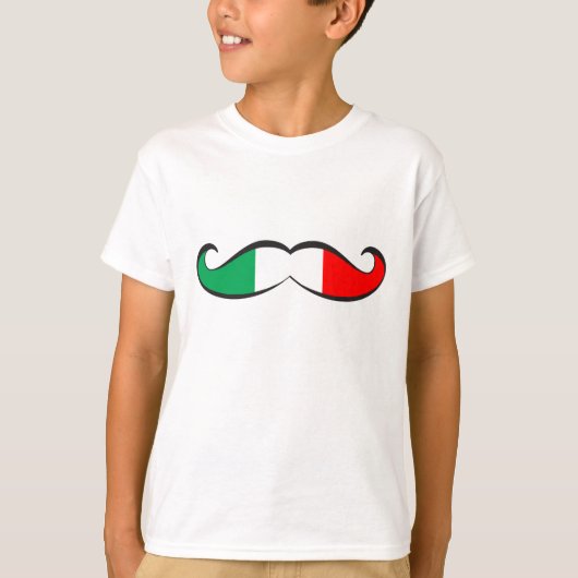 Italiaanse vlag Mustache T-shirt (Voorkant)
