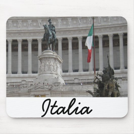 Italiaanse vlag naast oude Romeinse ruïne Muismat (Voorkant)