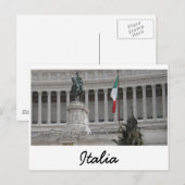 Italiaanse vlag naast oude Romeinse ruïnes Briefkaart (Voorkant / Achterkant)