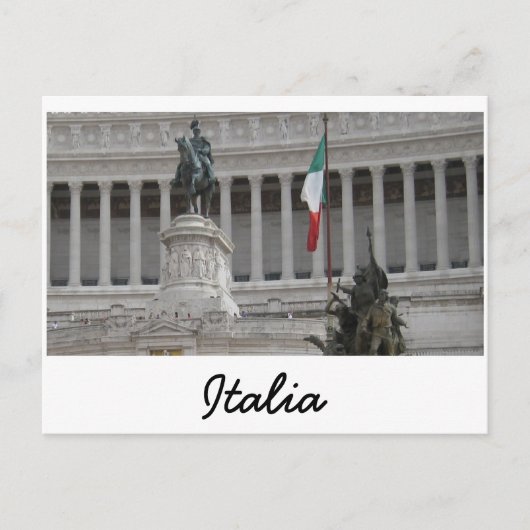 Italiaanse vlag naast oude Romeinse ruïnes Briefkaart (Voorkant)
