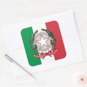 Italiaanse vlag & Nationaal embleem, Vlag van Ital Vierkante Sticker (Envelop)