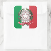 Italiaanse vlag & Nationaal embleem, Vlag van Ital Vierkante Sticker (Tas)