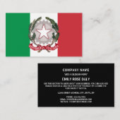 Italiaanse vlag & Nationaal embleem, Vlag van Ital Visitekaartje (Voorkant / Achterkant)