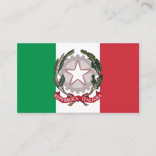 Italiaanse vlag & Nationaal embleem, Vlag van Ital Visitekaartje (Voorkant)