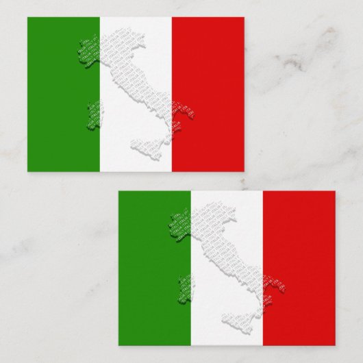 Italiaanse vlag notitiekaartje (Voorkant / Achterkant)