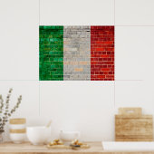 Italiaanse vlag op de muur poster (Keuken)