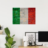 Italiaanse vlag op de muur poster (Thuiskantoor)
