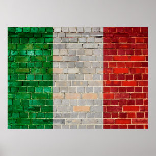 Italiaanse vlag op de muur poster
