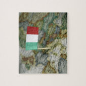 Italiaanse vlag op kaart legpuzzel (Verticaal)